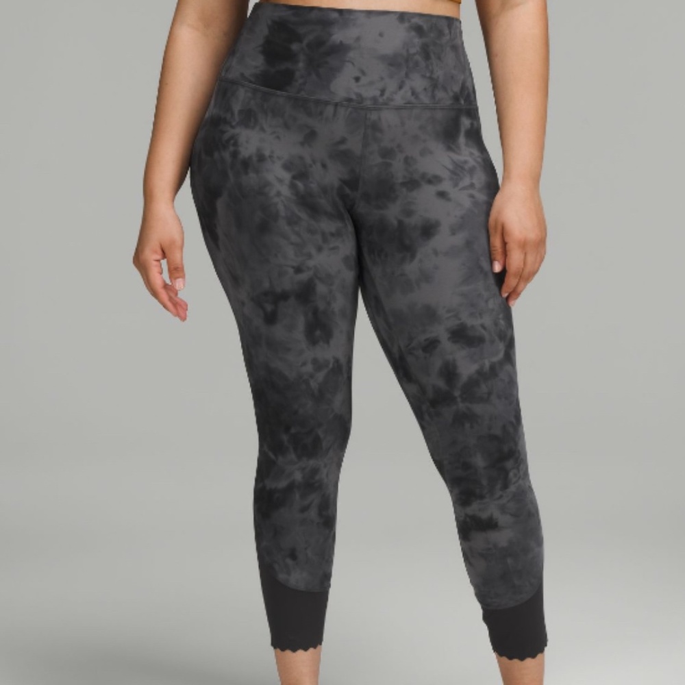 Lululemon Align Scalloped Hem High-Rise Pant 25" Gray tie-dye